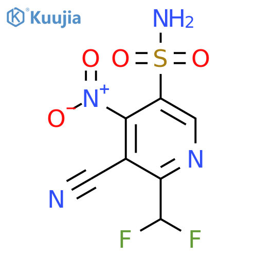3-Cyano-2-(difluoromethyl)-4-nitropyridine-5-sulfonamide structure
