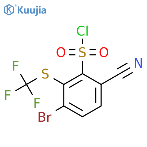 3-Bromo-6-cyano-2-(trifluoromethylthio)benzenesulfonyl chloride structure