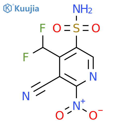 3-Cyano-4-(difluoromethyl)-2-nitropyridine-5-sulfonamide structure