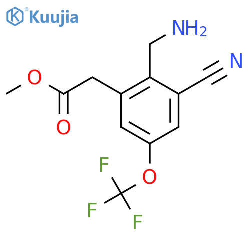 Methyl 2-aminomethyl-3-cyano-5-(trifluoromethoxy)phenylacetate structure