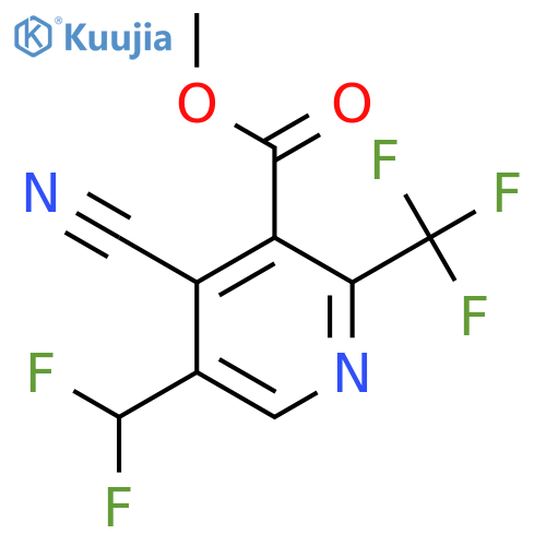 Methyl 4-cyano-5-(difluoromethyl)-2-(trifluoromethyl)pyridine-3-carboxylate structure