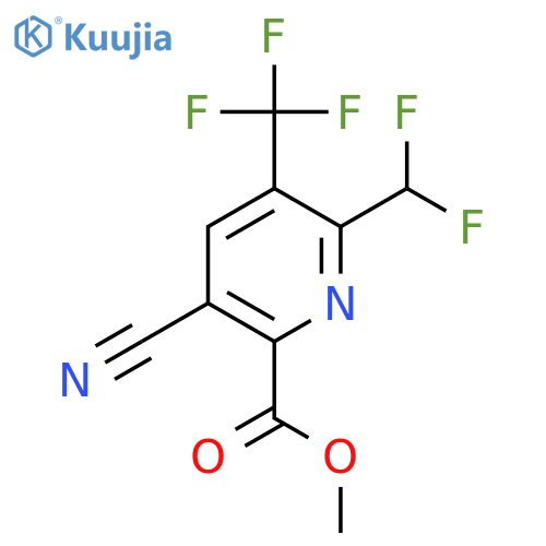 Methyl 5-cyano-2-(difluoromethyl)-3-(trifluoromethyl)pyridine-6-carboxylate structure