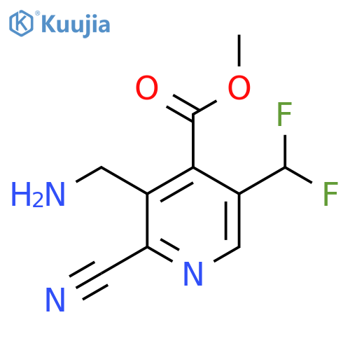 Methyl 3-(aminomethyl)-2-cyano-5-(difluoromethyl)pyridine-4-carboxylate structure