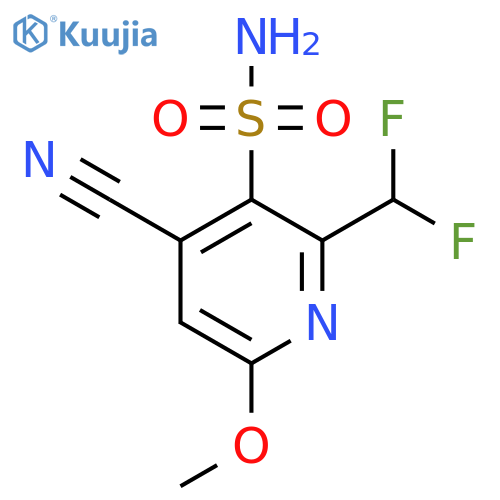 4-Cyano-2-(difluoromethyl)-6-methoxypyridine-3-sulfonamide structure