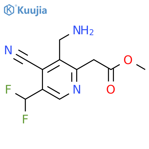 Methyl 3-(aminomethyl)-4-cyano-5-(difluoromethyl)pyridine-2-acetate structure