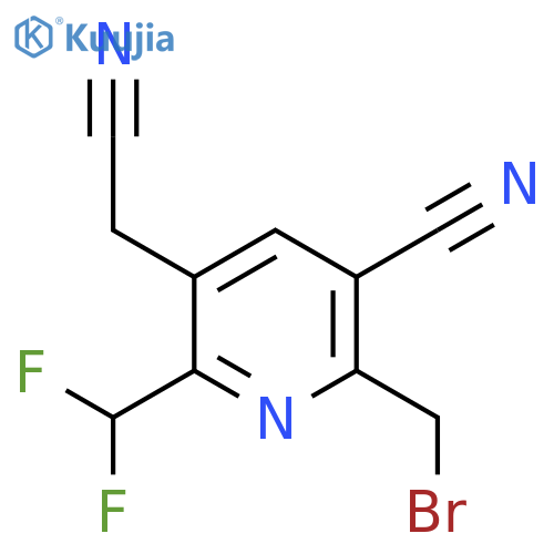 2-(Bromomethyl)-3-cyano-6-(difluoromethyl)pyridine-5-acetonitrile structure