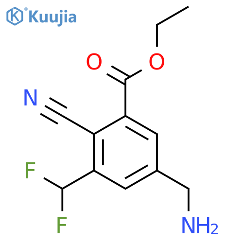 Ethyl 5-aminomethyl-2-cyano-3-(difluoromethyl)benzoate structure