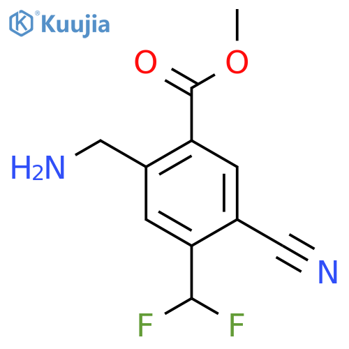 Methyl 2-aminomethyl-5-cyano-4-(difluoromethyl)benzoate structure