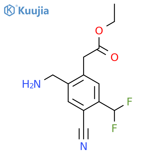 Ethyl 2-aminomethyl-4-cyano-5-(difluoromethyl)phenylacetate structure
