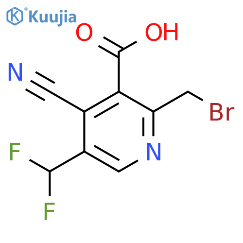 2-(Bromomethyl)-4-cyano-5-(difluoromethyl)pyridine-3-carboxylic acid structure