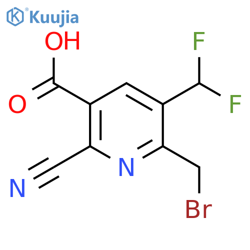 2-(Bromomethyl)-6-cyano-3-(difluoromethyl)pyridine-5-carboxylic acid structure