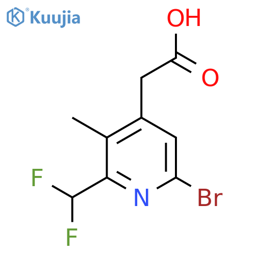 6-Bromo-2-(difluoromethyl)-3-methylpyridine-4-acetic acid structure
