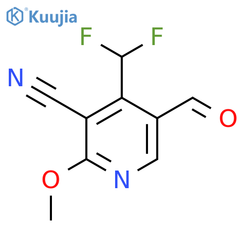 3-Cyano-4-(difluoromethyl)-2-methoxypyridine-5-carboxaldehyde structure