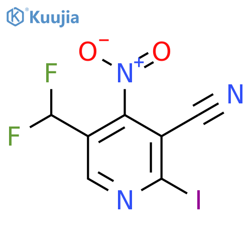 3-Cyano-5-(difluoromethyl)-2-iodo-4-nitropyridine structure