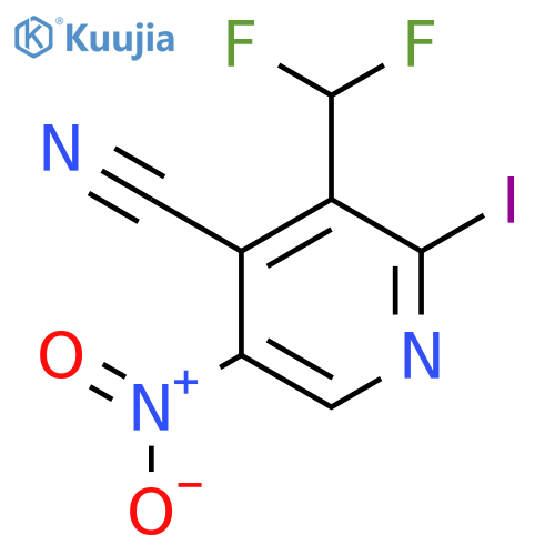 4-Cyano-3-(difluoromethyl)-2-iodo-5-nitropyridine structure
