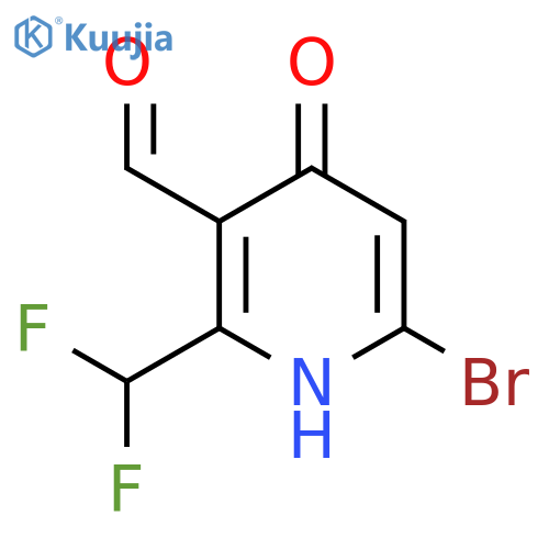 6-Bromo-2-(difluoromethyl)-4-hydroxypyridine-3-carboxaldehyde structure
