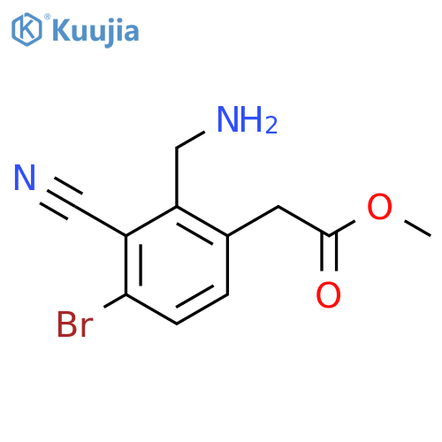 Methyl 2-aminomethyl-4-bromo-3-cyanophenylacetate structure