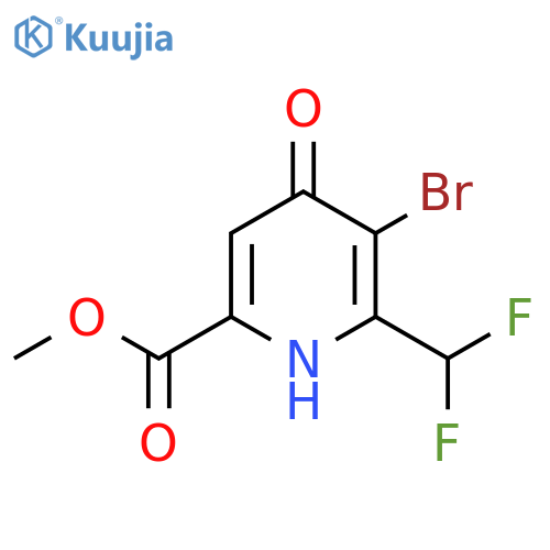 Methyl 3-bromo-2-(difluoromethyl)-4-hydroxypyridine-6-carboxylate structure