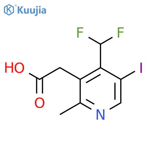 4-(Difluoromethyl)-5-iodo-2-methylpyridine-3-acetic acid structure