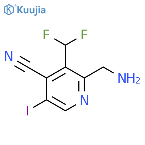2-(Aminomethyl)-4-cyano-3-(difluoromethyl)-5-iodopyridine structure