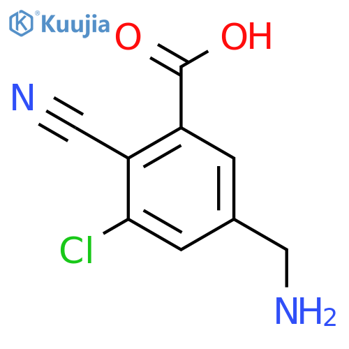 5-Aminomethyl-3-chloro-2-cyanobenzoic acid structure