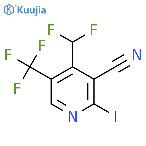 3-Cyano-4-(difluoromethyl)-2-iodo-5-(trifluoromethyl)pyridine structure