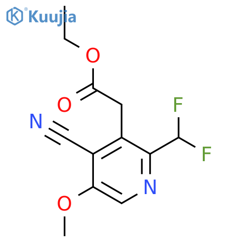 Ethyl 4-cyano-2-(difluoromethyl)-5-methoxypyridine-3-acetate structure