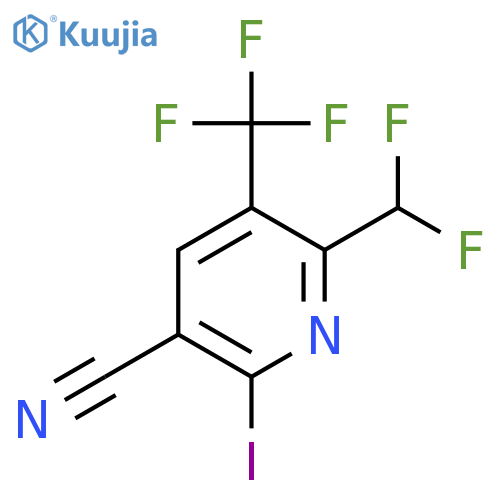 3-Cyano-6-(difluoromethyl)-2-iodo-5-(trifluoromethyl)pyridine structure