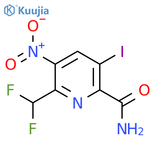 2-(Difluoromethyl)-5-iodo-3-nitropyridine-6-carboxamide structure