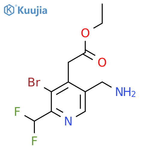 Ethyl 5-(aminomethyl)-3-bromo-2-(difluoromethyl)pyridine-4-acetate structure