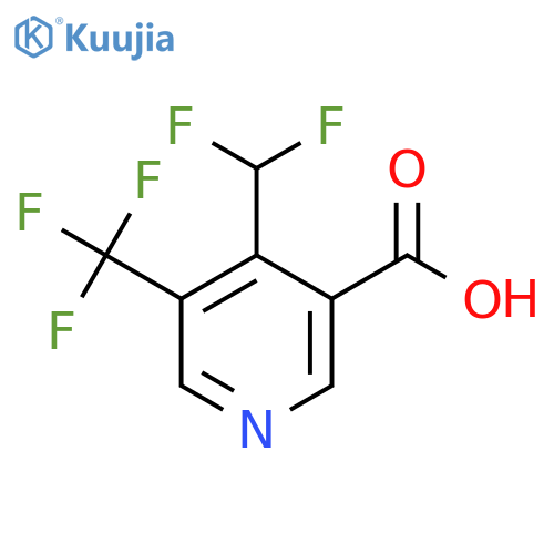 4-(Difluoromethyl)-3-(trifluoromethyl)pyridine-5-carboxylic acid structure