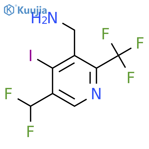3-(Aminomethyl)-5-(difluoromethyl)-4-iodo-2-(trifluoromethyl)pyridine structure