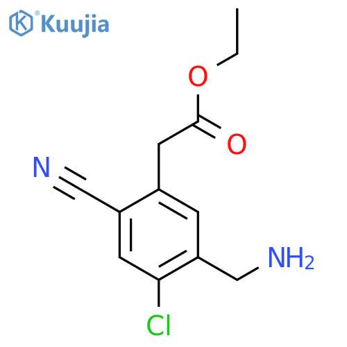 Ethyl 5-aminomethyl-4-chloro-2-cyanophenylacetate structure