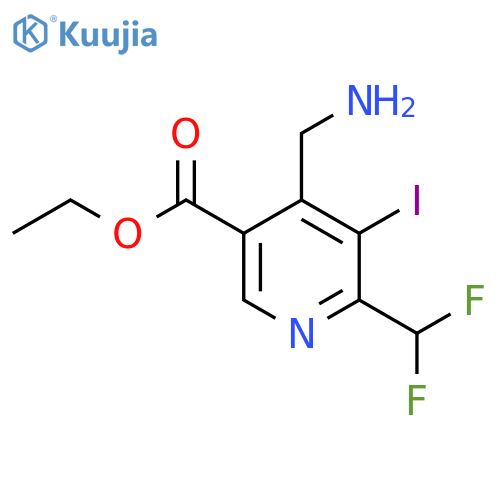 Ethyl 4-(aminomethyl)-2-(difluoromethyl)-3-iodopyridine-5-carboxylate structure