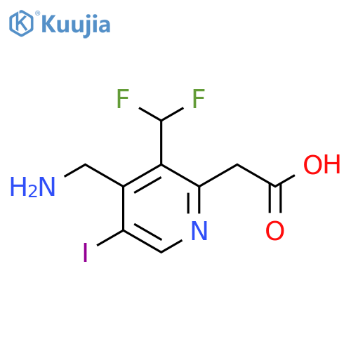 4-(Aminomethyl)-3-(difluoromethyl)-5-iodopyridine-2-acetic acid structure