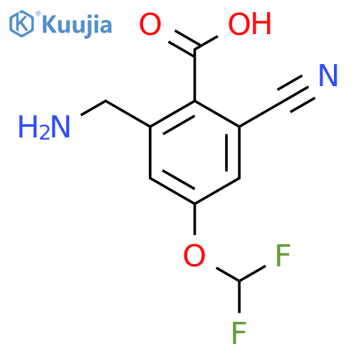 2-Aminomethyl-6-cyano-4-(difluoromethoxy)benzoic acid structure