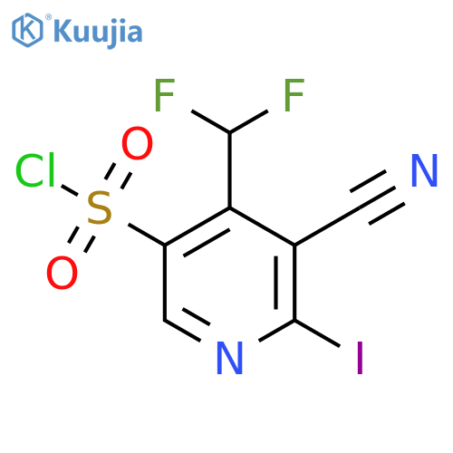 3-Cyano-4-(difluoromethyl)-2-iodopyridine-5-sulfonyl chloride structure