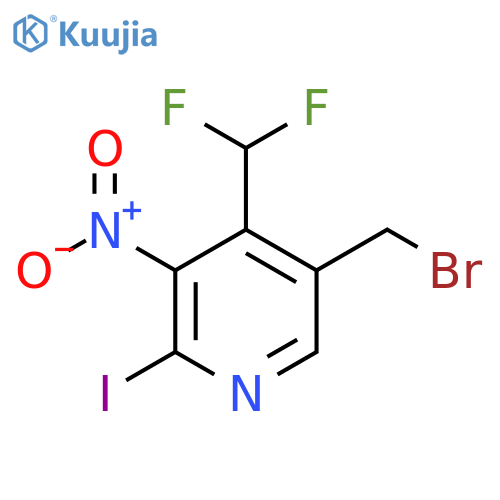 5-(Bromomethyl)-4-(difluoromethyl)-2-iodo-3-nitropyridine structure