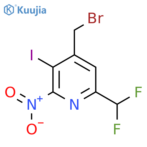 4-(Bromomethyl)-6-(difluoromethyl)-3-iodo-2-nitropyridine structure