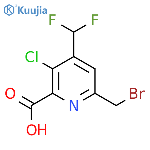 6-(Bromomethyl)-3-chloro-4-(difluoromethyl)pyridine-2-carboxylic acid structure