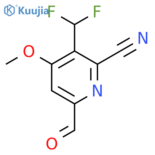 2-Cyano-3-(difluoromethyl)-4-methoxypyridine-6-carboxaldehyde structure