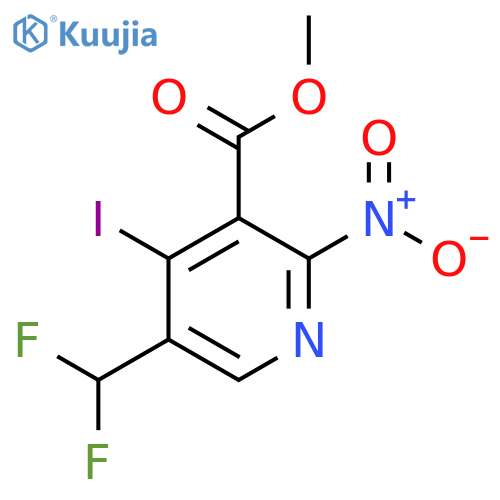 Methyl 5-(difluoromethyl)-4-iodo-2-nitropyridine-3-carboxylate structure