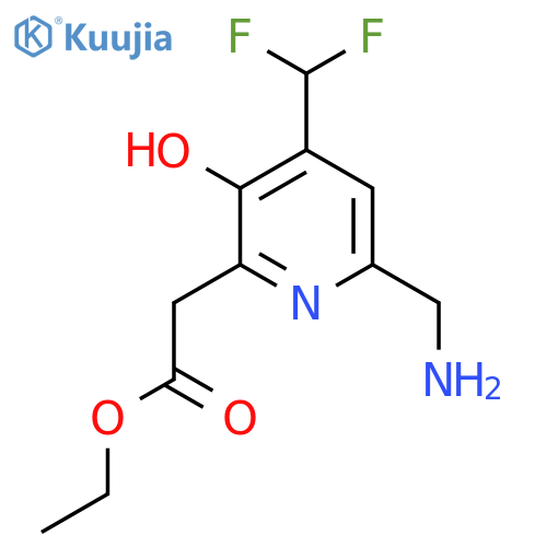 Ethyl 6-(aminomethyl)-4-(difluoromethyl)-3-hydroxypyridine-2-acetate structure