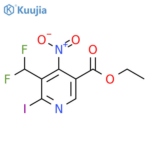 Ethyl 3-(difluoromethyl)-2-iodo-4-nitropyridine-5-carboxylate structure