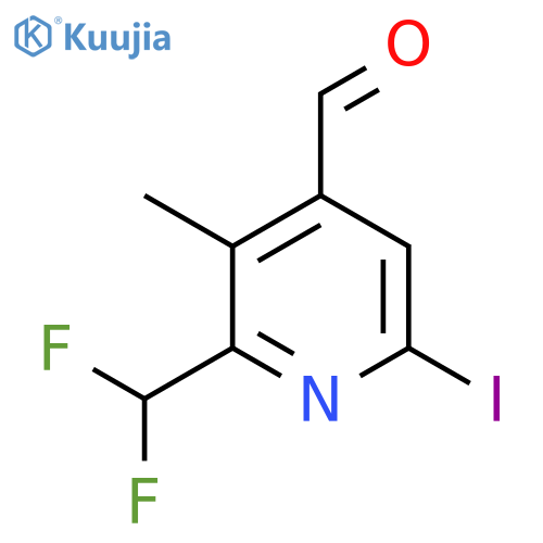 2-(Difluoromethyl)-6-iodo-3-methylpyridine-4-carboxaldehyde structure