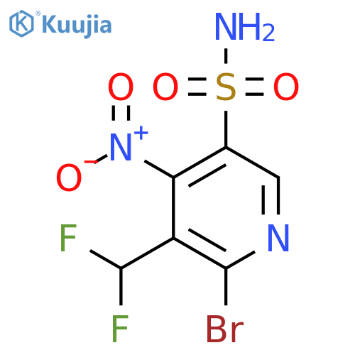 2-Bromo-3-(difluoromethyl)-4-nitropyridine-5-sulfonamide structure