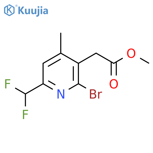 Methyl 2-bromo-6-(difluoromethyl)-4-methylpyridine-3-acetate structure