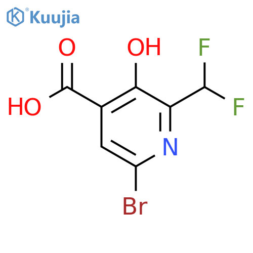 6-Bromo-2-(difluoromethyl)-3-hydroxypyridine-4-carboxylic acid structure