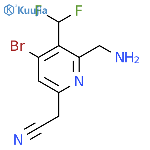 2-(Aminomethyl)-4-bromo-3-(difluoromethyl)pyridine-6-acetonitrile structure