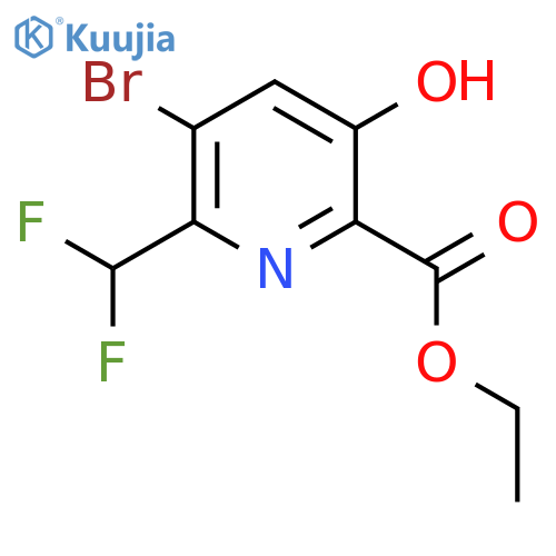 Ethyl 3-bromo-2-(difluoromethyl)-5-hydroxypyridine-6-carboxylate structure